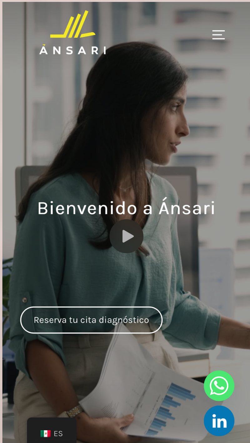 Sitio web desarrollado para Grupo Ánsari